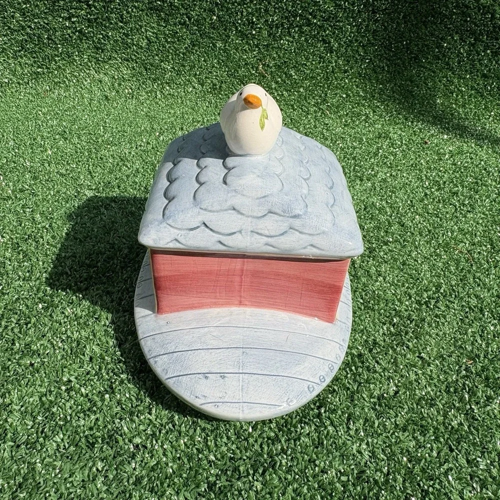 Vintage 1990s Susan Winget Noah's Ark Ceramic Cookie Jar Certified International